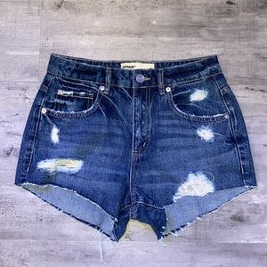 never worn garage dark blue denim shorts